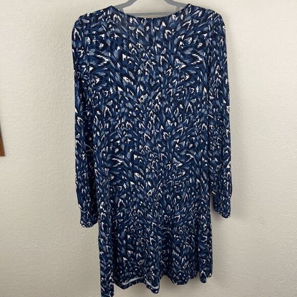 Loft Blue Patterned Women's Flowy Dress size Medium - Picture 6 of 7